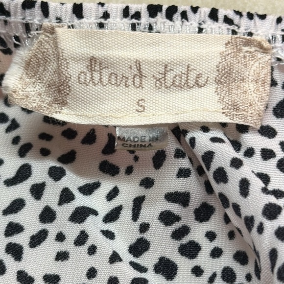 Altar’d State Animal Print Boho SquareNeck Off Shoulder Ballon Sleeve Crop Top S - Picture 6 of 8